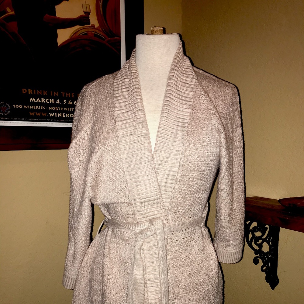 Open front belted cardigan